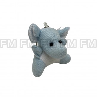 Chaveiro Pelúcia Bichinho Elefante Azul Claro F9900254